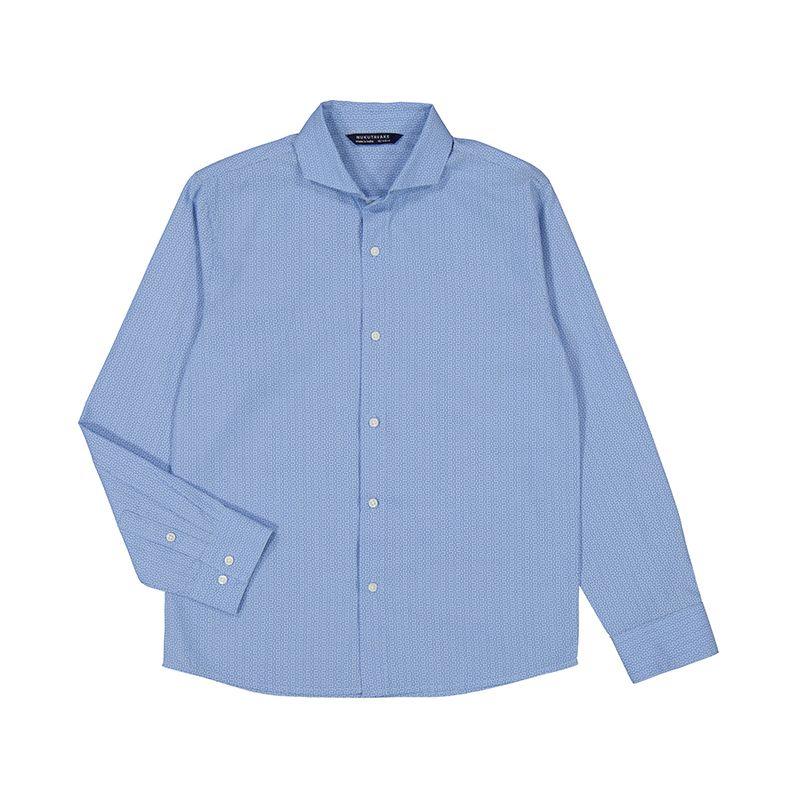 Blå skjorte mikroprint