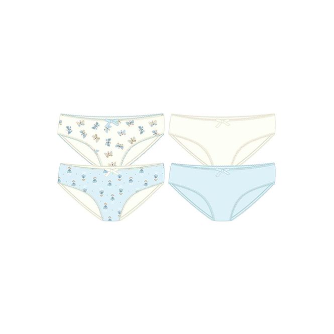 Hovedbilde Girl  blue set of 4 briefs