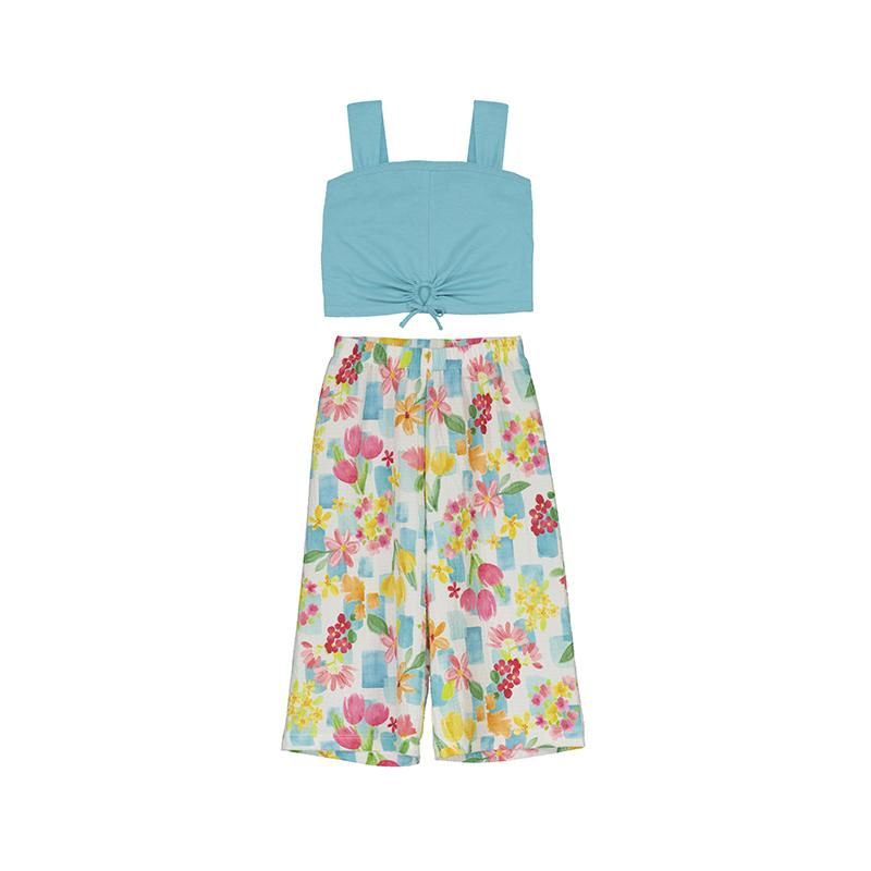 Girl top and print trousers set